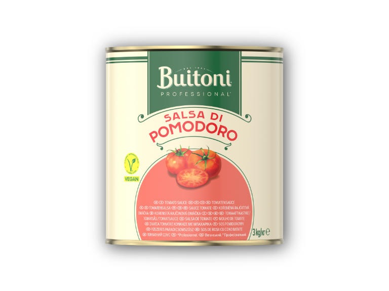 Salsa Pomodoro mit Schatten Vegan Logo