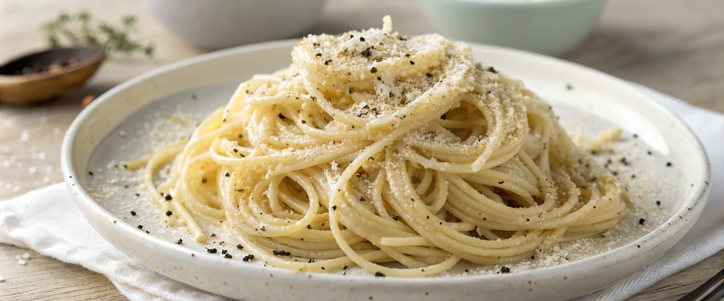 Trüffelpasta serviert